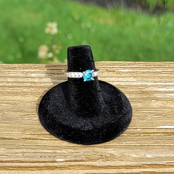 Jewelry - Blue and White Diamond Engagement Ring